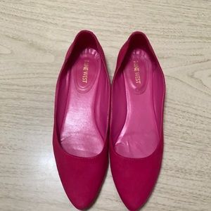 Nine West So Easy Pink Suede Pointed Toe Flats